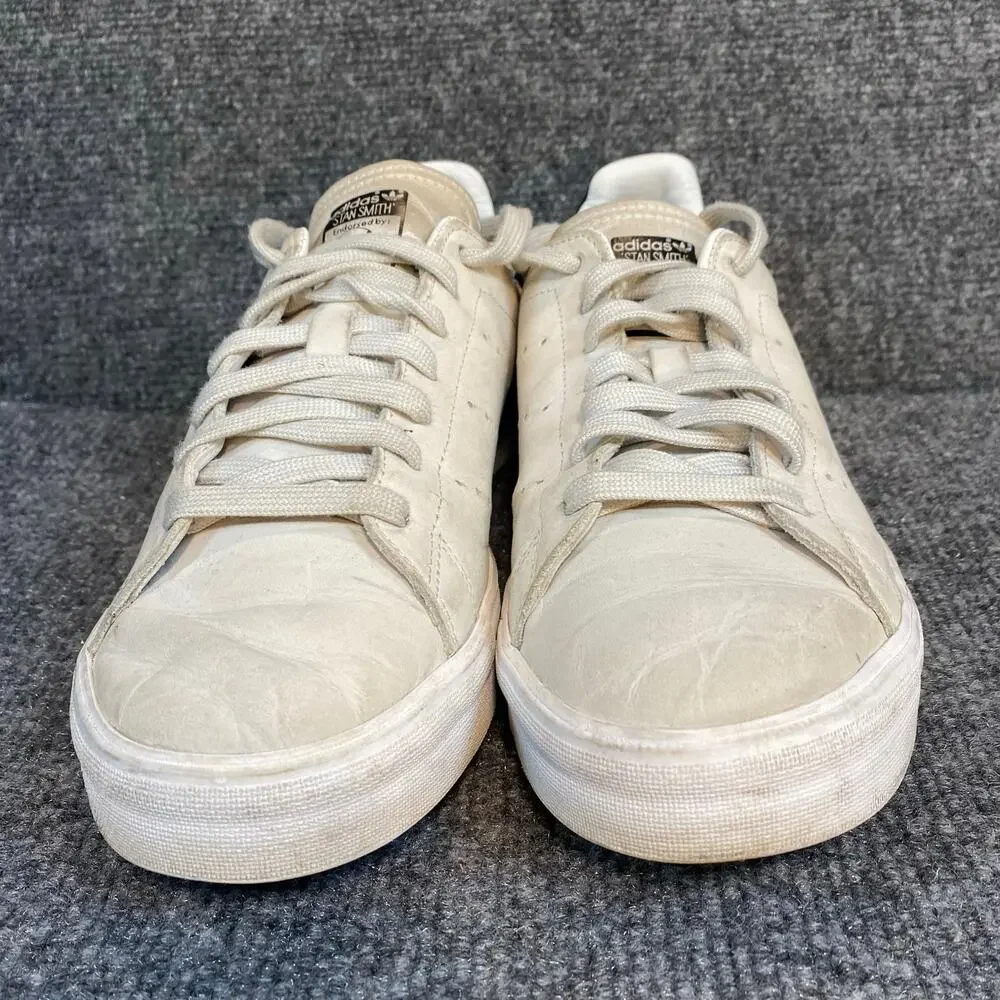 Adidas Stan Smith Vulc Mens Shoes 7 All Leather Lo Top White Black Sneakers